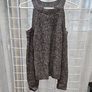 Rag & Bone Black and White Knit Cold Shoulder Sweater